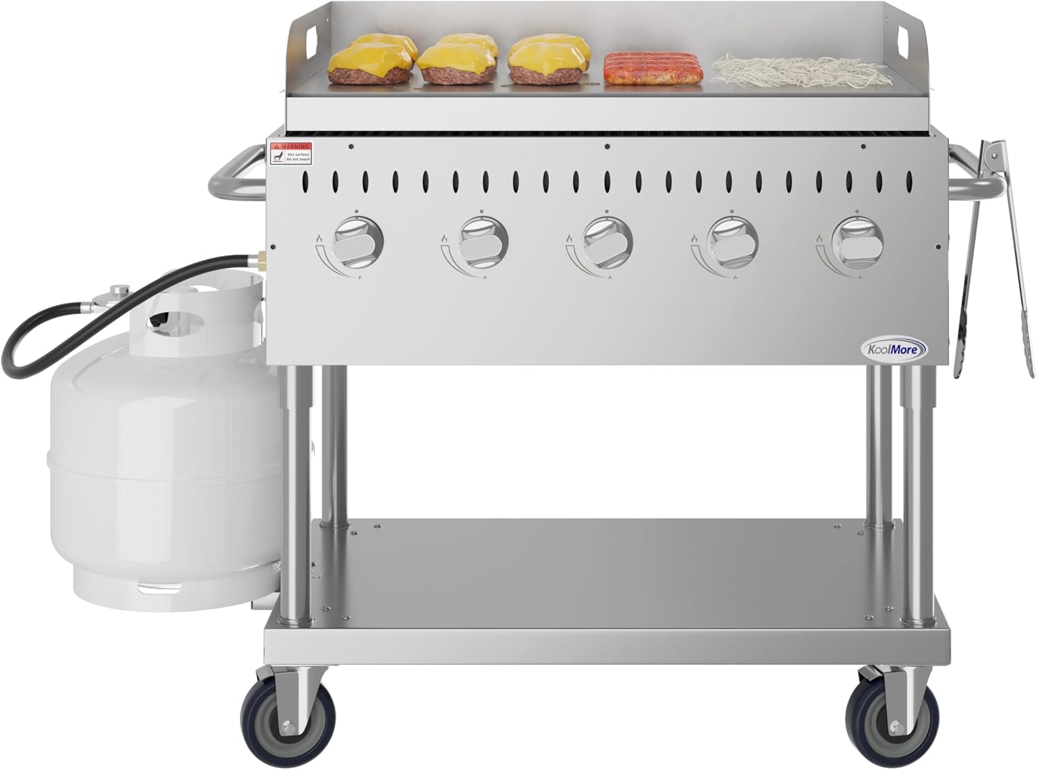 36 in. Commercial Outdoor Propane Grill with Griddle in Stainless-Steel, ETL Listed (CGKIT3-36G)