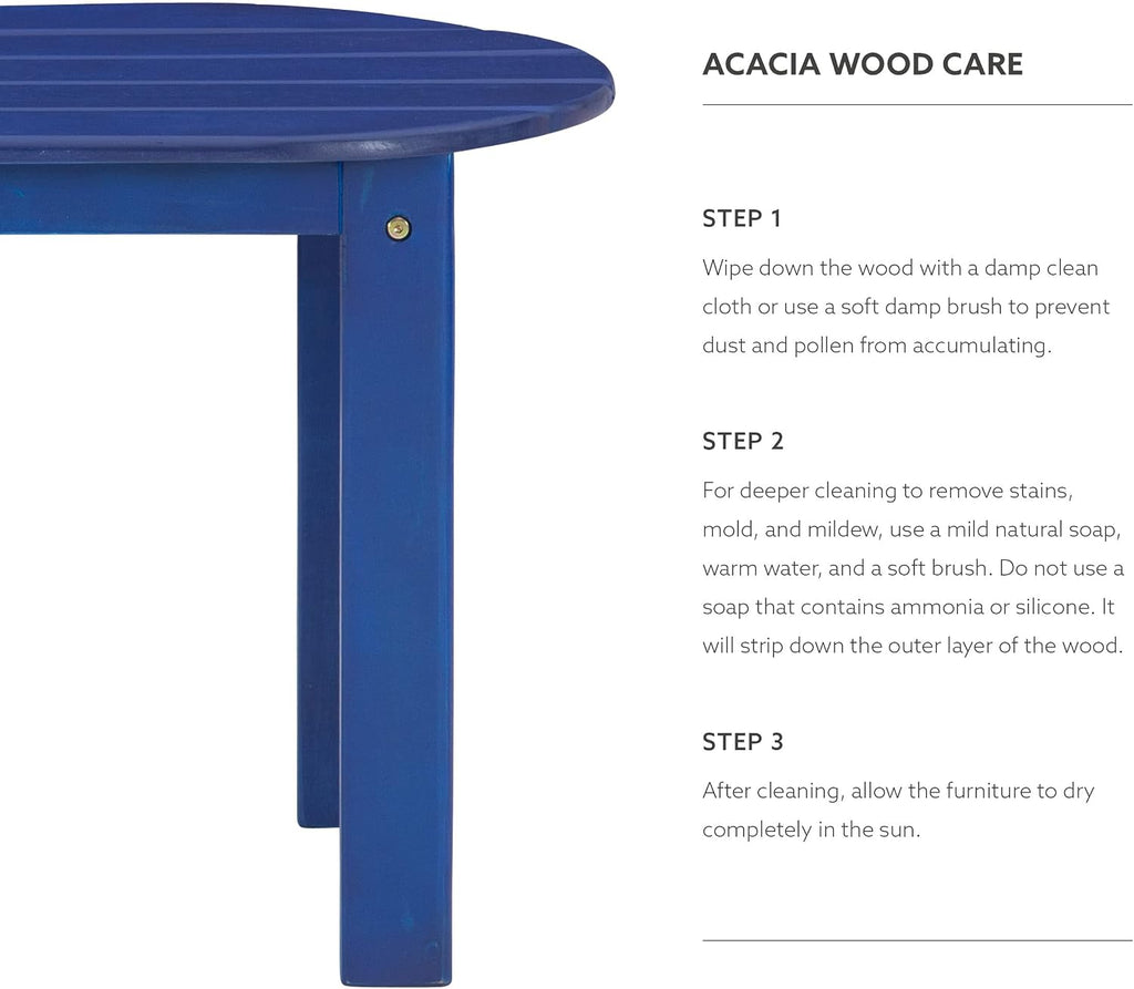 Linon Jayde Outdoor Blue Adirondack Coffee Table