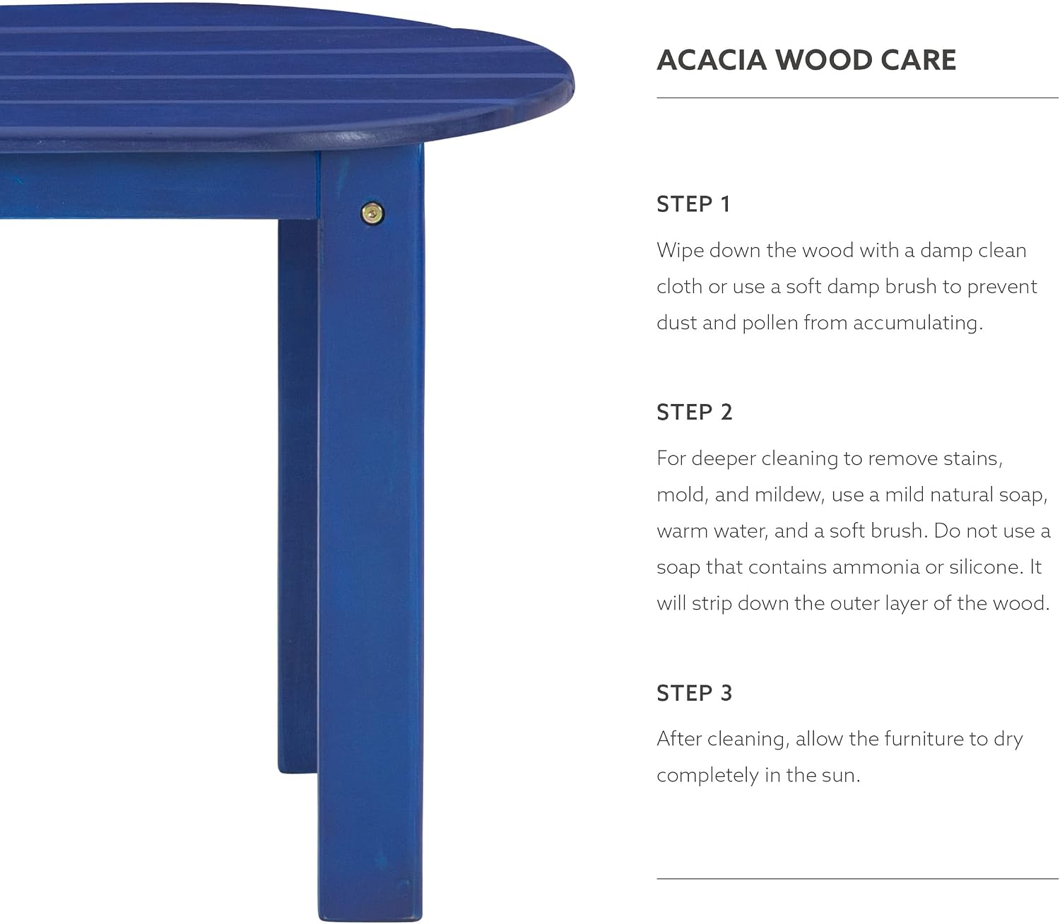 Linon Jayde Outdoor Blue Adirondack Coffee Table