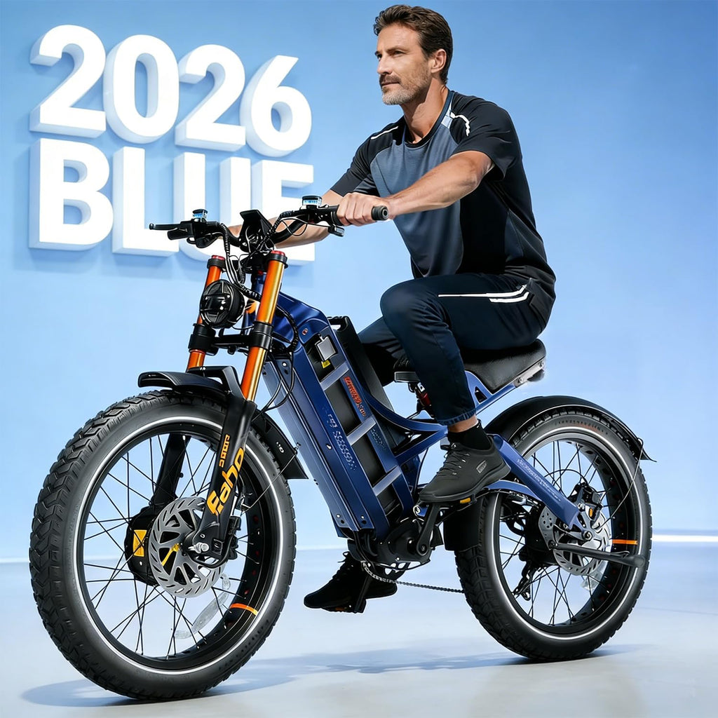 eAhora Romeo Pro 3 Electric Bike - [2026 Latest] 50MPH 5600W Dual Motor 60V 80AH 250Miles Long Range Ebike for Adults, 26' * 4.0 Fat Tire Fast Electric Mountain Bike Full Suspension Off-Road E-Bike