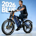 eAhora Romeo Pro 3 Electric Bike - [2026 Latest] 50MPH 5600W Dual Motor 60V 80AH 250Miles Long Range Ebike for Adults, 26' * 4.0 Fat Tire Fast Electric Mountain Bike Full Suspension Off-Road E-Bike