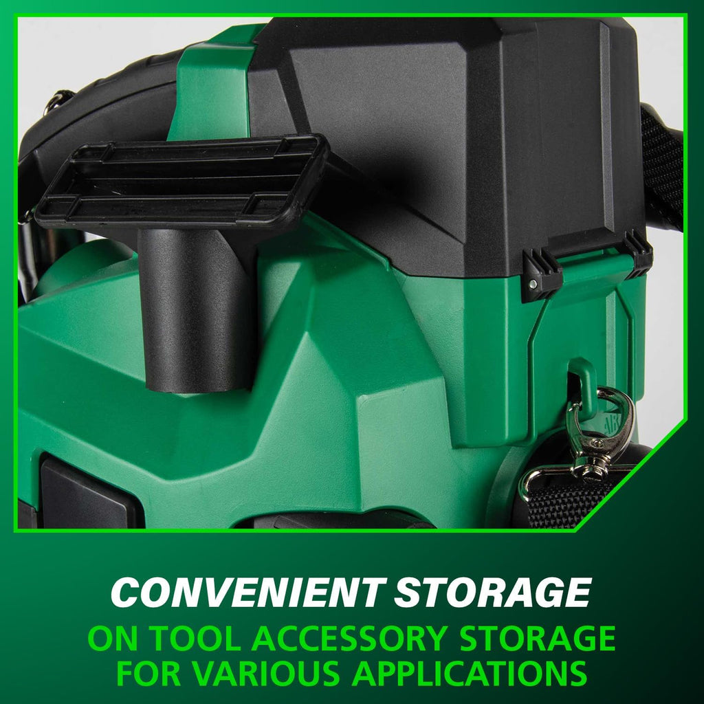 Metabo HPT 18V Cordless Wet/Dry Vacuum, 1.6 Gallon HEPA Filter Vacuum, Powerful 74 CFM Airflow, 8 ft. of Stretchable Hose, Eco and Boost Modes, Lightweight Design, Tool Body Only, RP18DAQ4