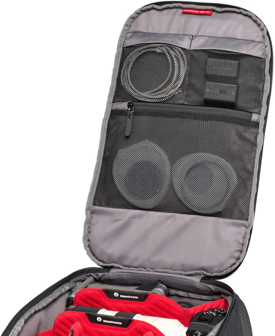 Manfrotto PRO Light Frontloader M, Professional Camera Backpack, Side and Front Access, Tripod Mount, Padded Backpack with Interchangeable Dividers, Black