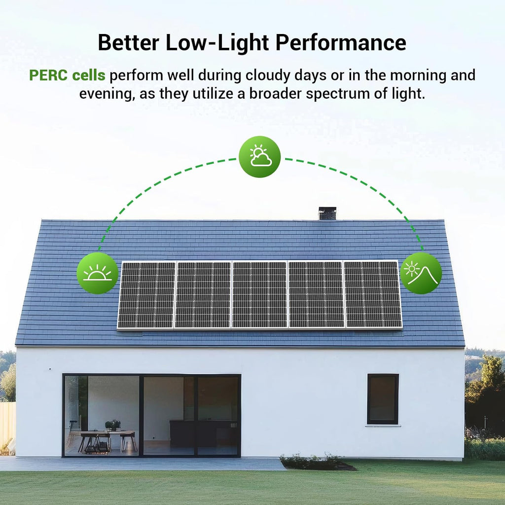 HQST Solar Panel 4pcs 100 Watt 12V Monocrystalline Solar Panel with Solar Connectors, High Efficiency Module PV Power for Battery Charging Boat, Caravan, RV and Any Other Off Grid Applications
