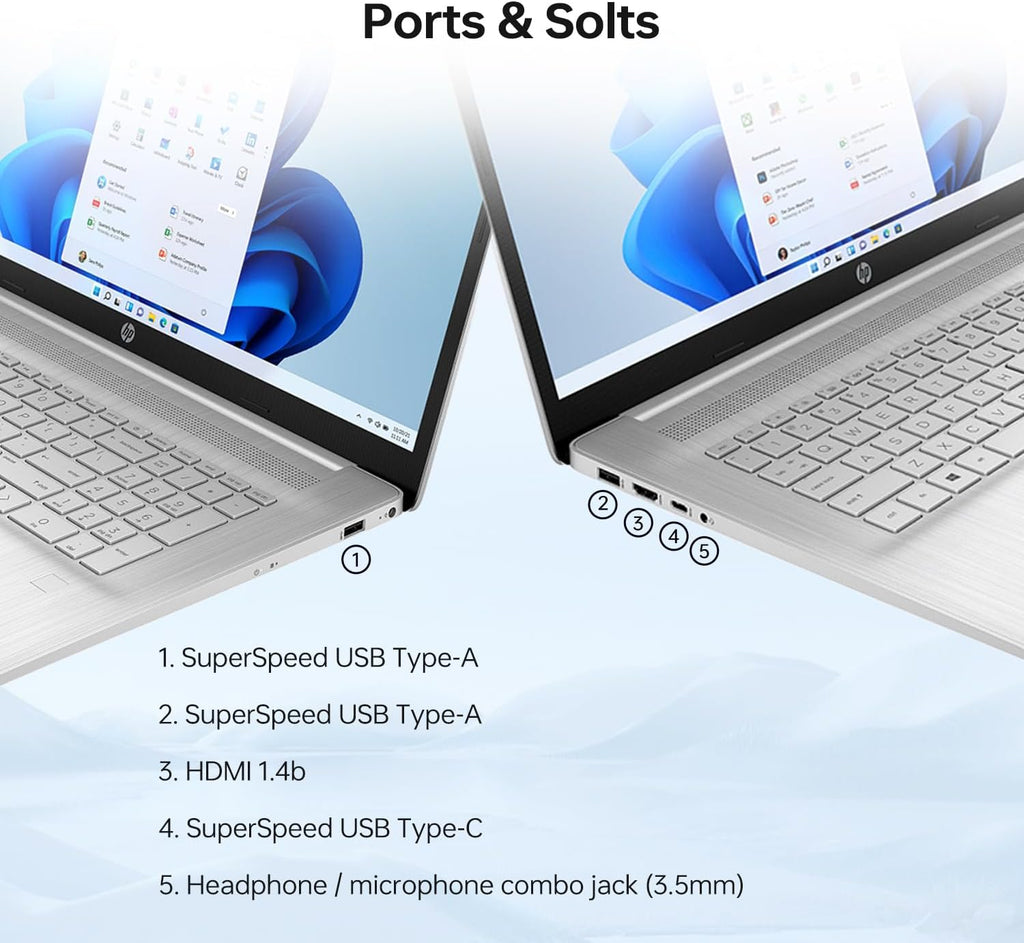 HP 2025 Latest Premium Laptop, 17.3' HD+ Touchscreen, 13th Gen Intel Core i7-1355U (> R5 7430U) High-Performance Tier Processor, 32GB RAM, 2TB PCIe SSD, FP Reader, Wi-Fi 6, Windows 11 Home