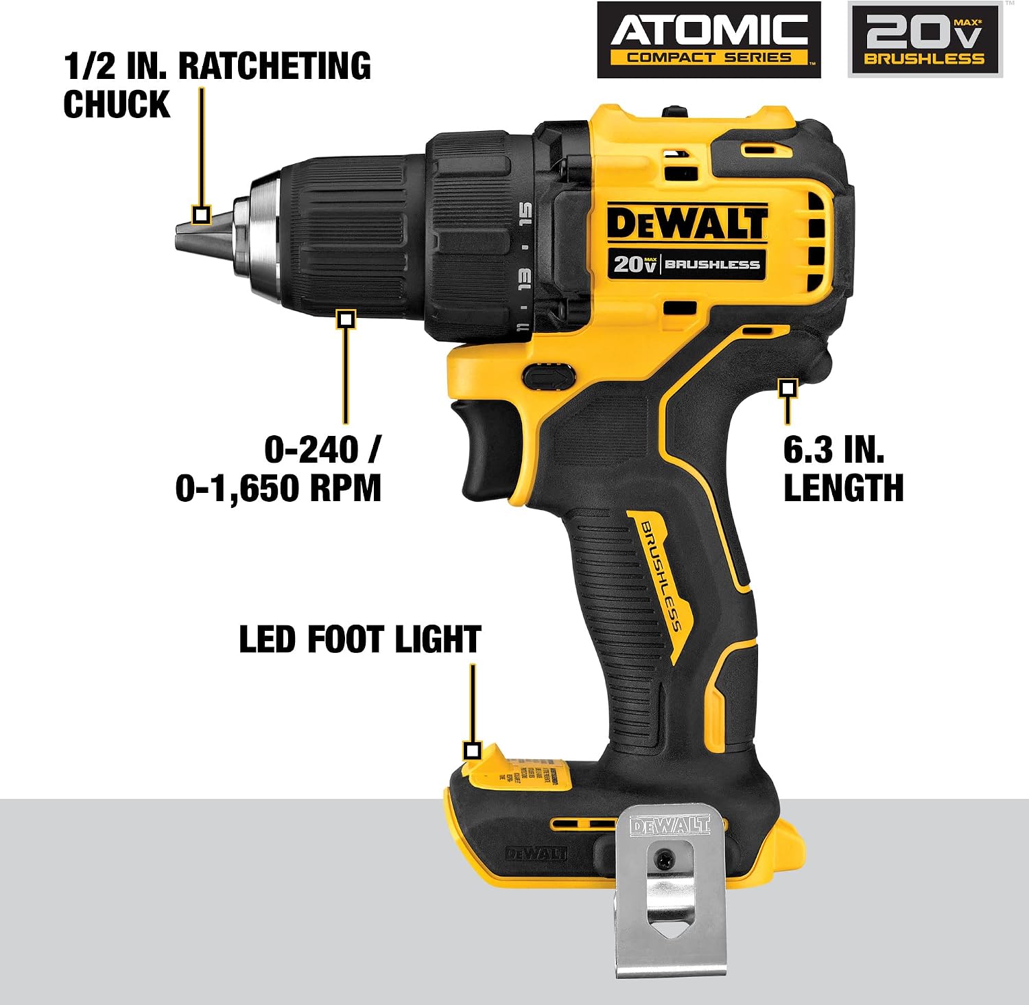 DEWALT DCK489D2 ATOMIC 20V MAX* Brushless Cordless 4-Tool Combo Kit