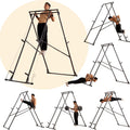 KT Rust-resistant Tall Pull Up Dip Station Squat Rack Foldable Power Tower Stable Multifunctional Exercise Machine Durable Home Gym Strength Training Fitness Equipment Portable Indoor Outdoor Free Standing
