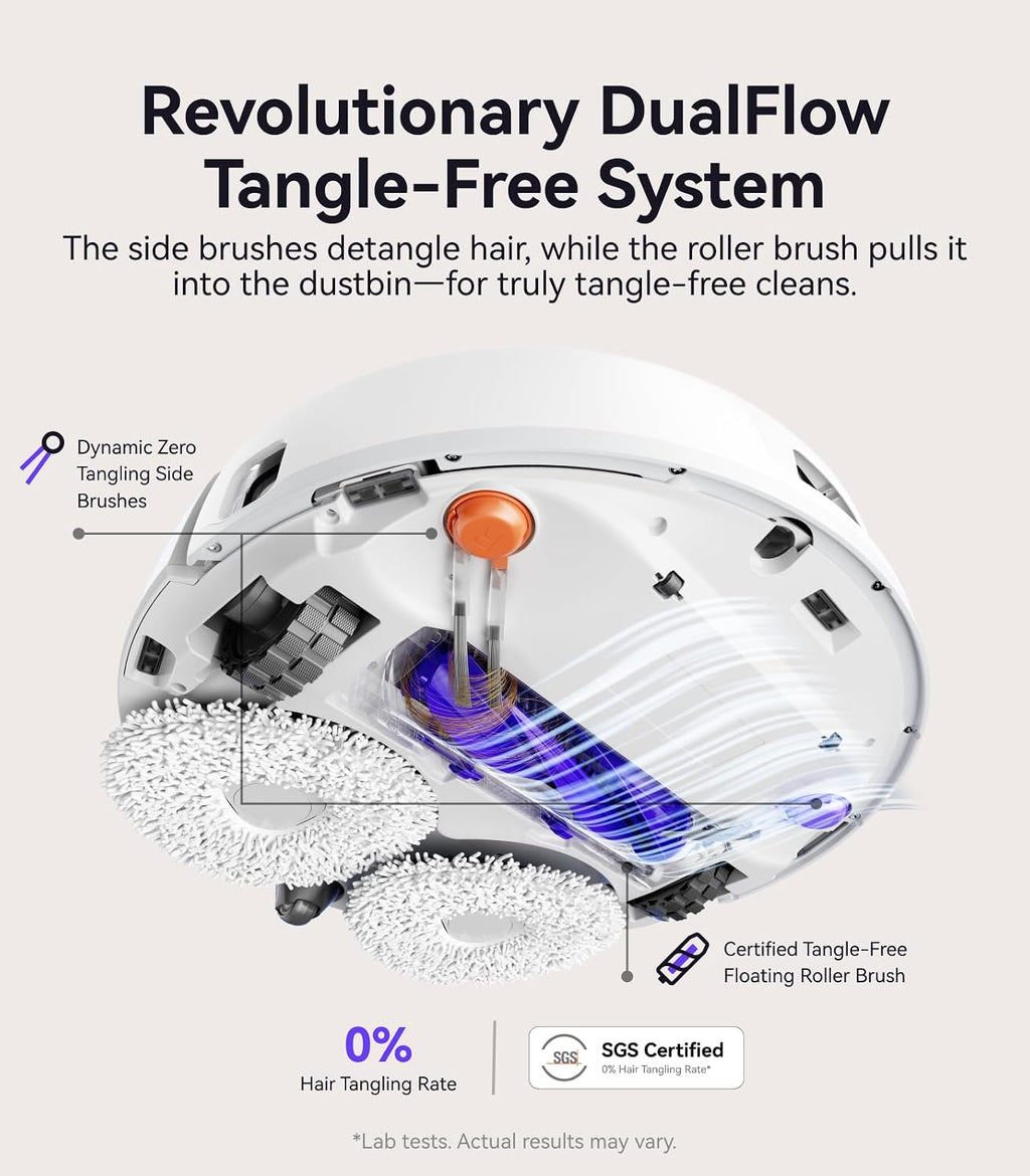 NARWAL Freo Pro Robot Vacuum and Mop Combo, Tangle Free Robot Mop, 8500Pa Powerful Suction, Self-Emptying, Auto Mop Washing, Auto Drying, Obstacle Avoidance, Ideal for Pet Hair and Hard Floor(Renewed)
