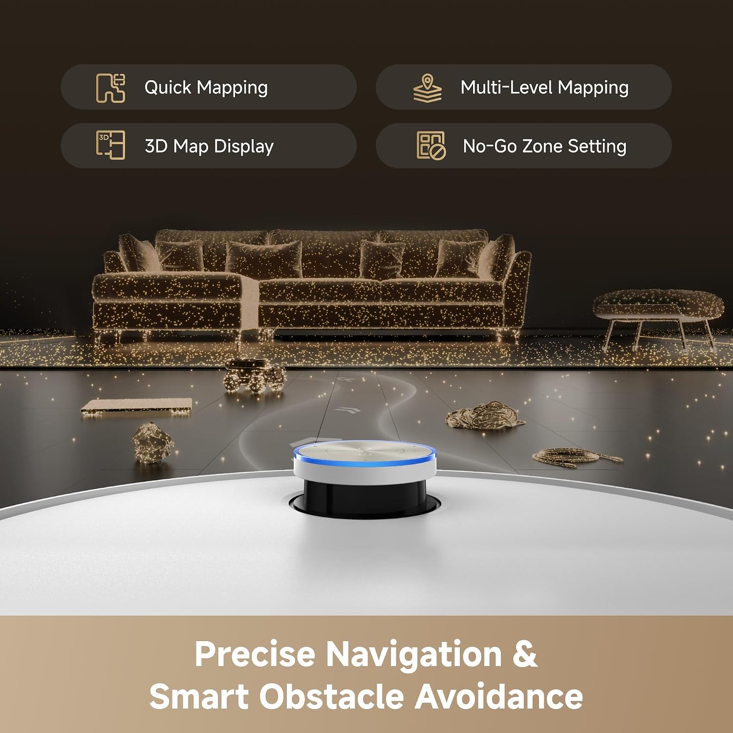 DREAME L60 Pro Ultra Robot Vacuum and Mop with Auto-Empty, 35,000Pa Suction, Hot Water Mop Self-Cleaning, and Smart Obstacle Avoidance, White