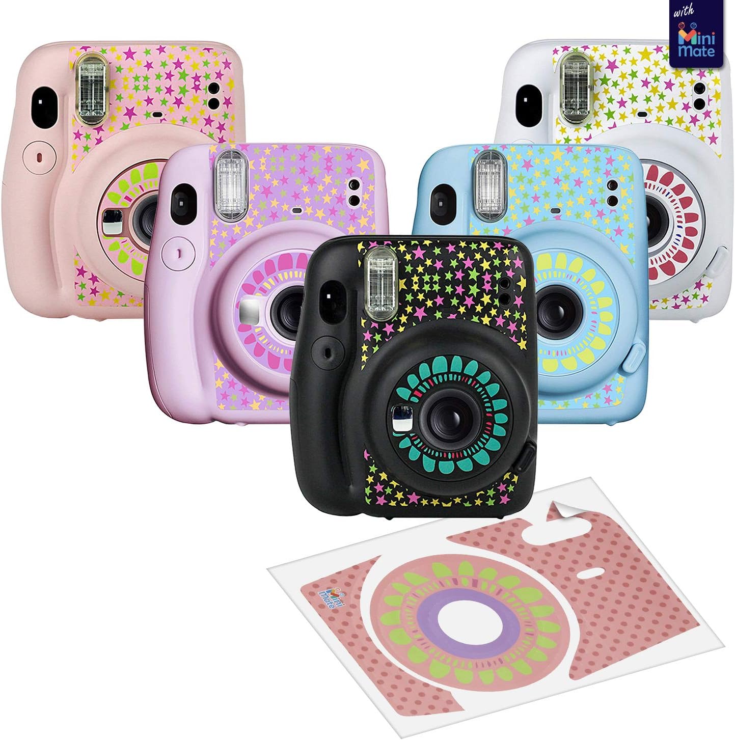Fujifilm Instax Mini 11 Instant Camera Blush Pink + MiniMate Accessories Bundle + Fuji Instax Film Value Pack (40 Sheets) Accessories Bundle, Color Filters, Album, Frames