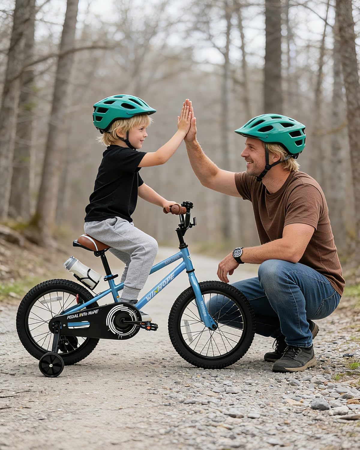 WinHope Kids Bike for Ages 2-9 Boys Girls, 12 14 16 18 Inch Child Bicycle with Training Wheels, Pedal Bike with Coaster Brake for Summer Riding, Birthday Gift