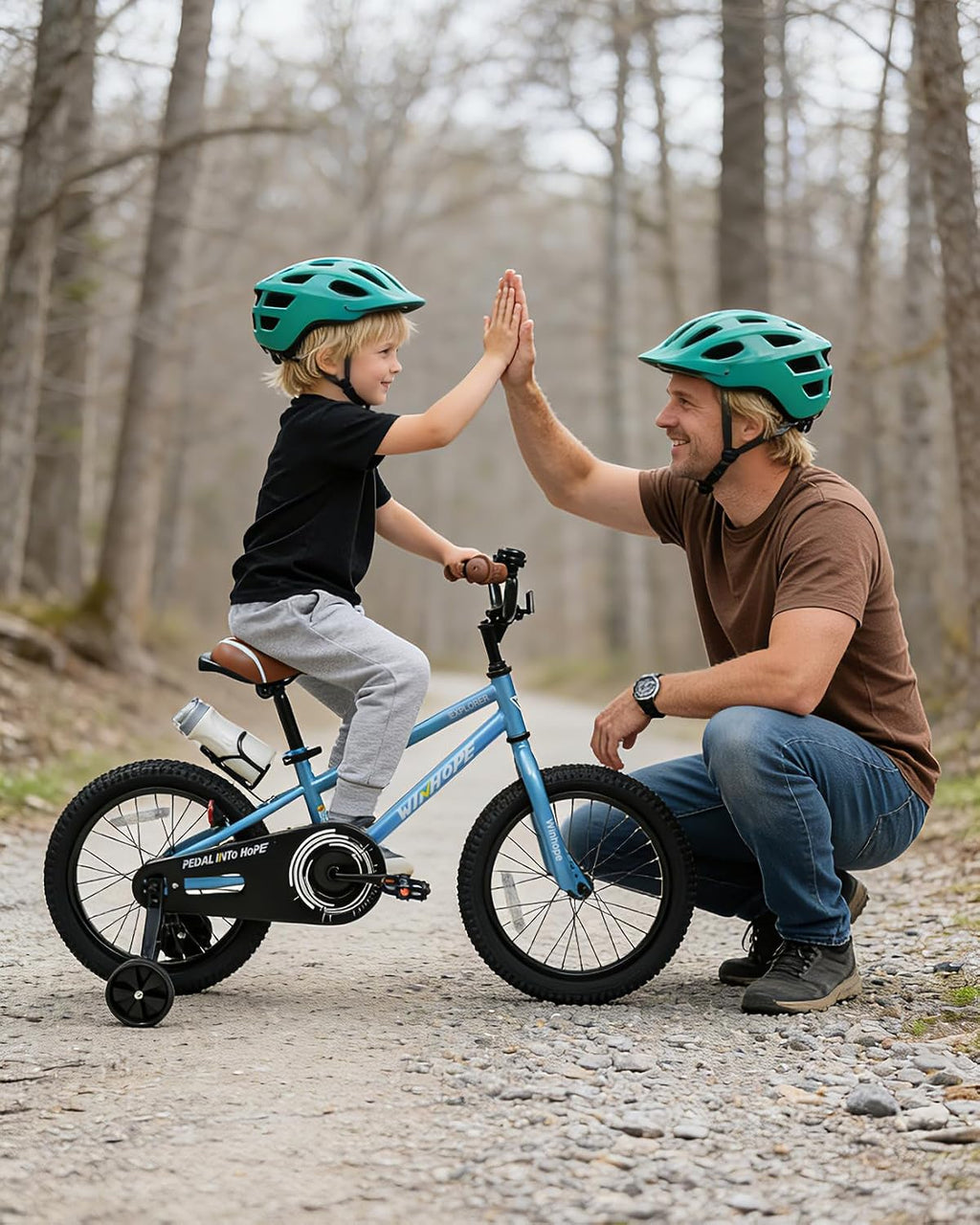 WinHope Kids Bike for Ages 2-9 Boys Girls, 12 14 16 18 Inch Child Bicycle with Training Wheels, Pedal Bike with Coaster Brake for Summer Riding, Birthday Gift