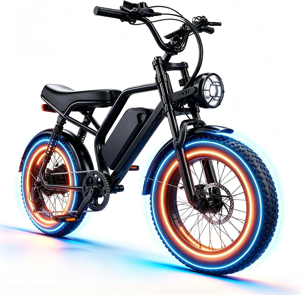 Electric Bike for Adults, 1500W Peak Motor 28 MPH 50Miles, Fat Tire Ebike with 48V Removable Battery 20'x4.0' ebikes for Adults Hydraulic Suspension and 7-Speed, All-Terrain Unisex ebikes