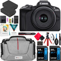 Canon EOS R50 Mirrorless Camera (Black) with RF-S 18-45mm F4.5-6.3 is STM Lens 5811C012 Bundle with Deco Gear Photography Bag + 2 x Battery + 2 x 64GB Memory Cards + Accessories Kit