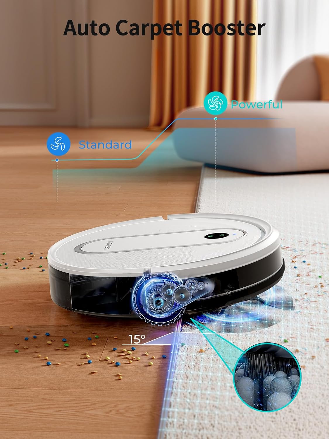 Airzeen Robot Vacuum and Mop with 4000Pa Powerful Suction, 3-in-1 Cleaning, Smart APP & Alexa Control, Self-Charging Robot Vacuum for Pet Hair, Carpets & Hard Floors