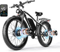 Dual Motor Electric Bikes for Adults, 6000W Peak Ebike, 52V 32Ah, Max 40-45 M P H &100 Miles E-Bike, Hydraulic Disc Brake, 26' Fat Tire Off Road Snow Mountain E-Bikes, 7-Speed Pedal Assist