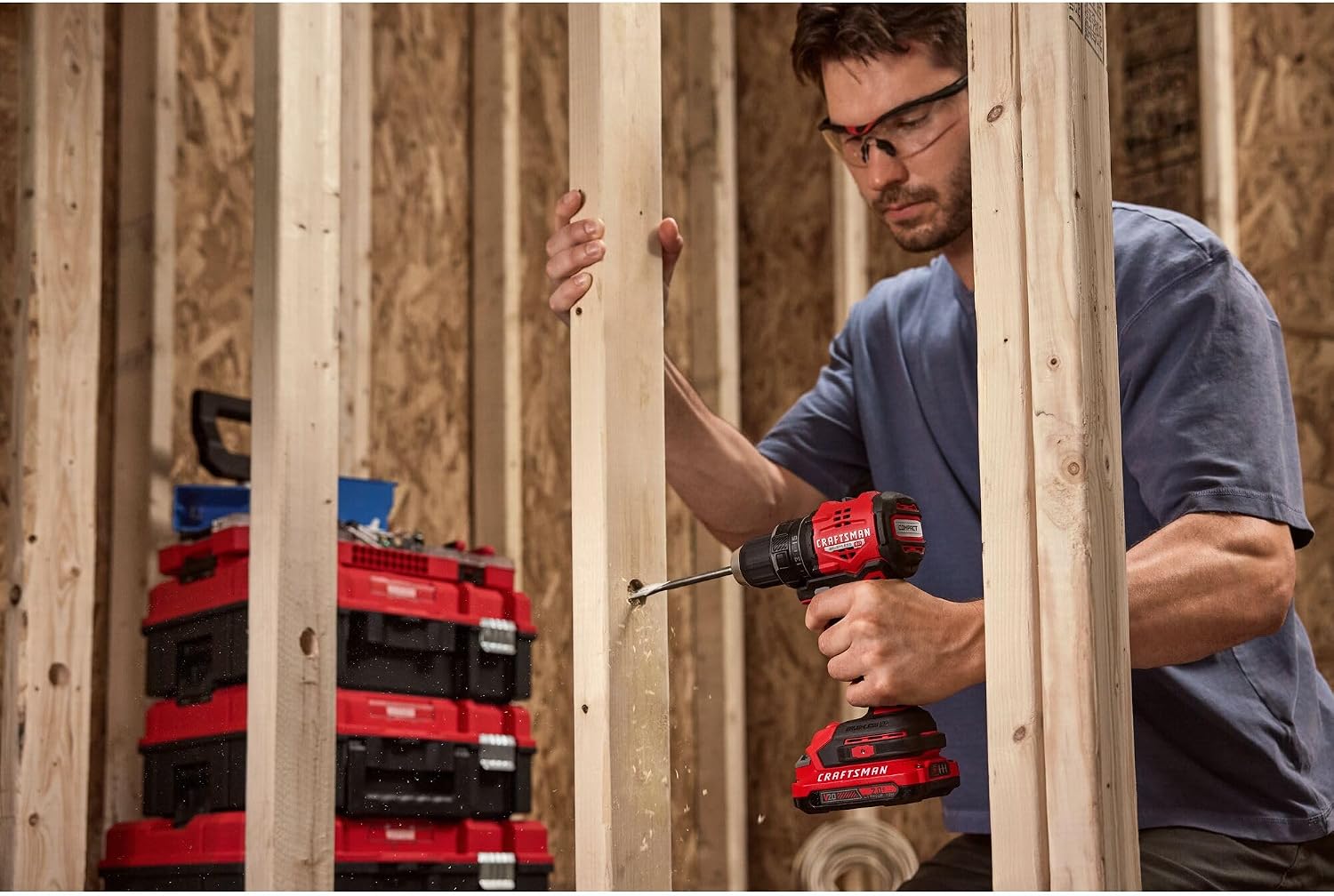 CRAFTSMAN V20 BRUSHLESS RP Compact Drill/Driver, Variable Speeed Trigger, Built In LED, Includes Battery and Charger (CMCD714D1)
