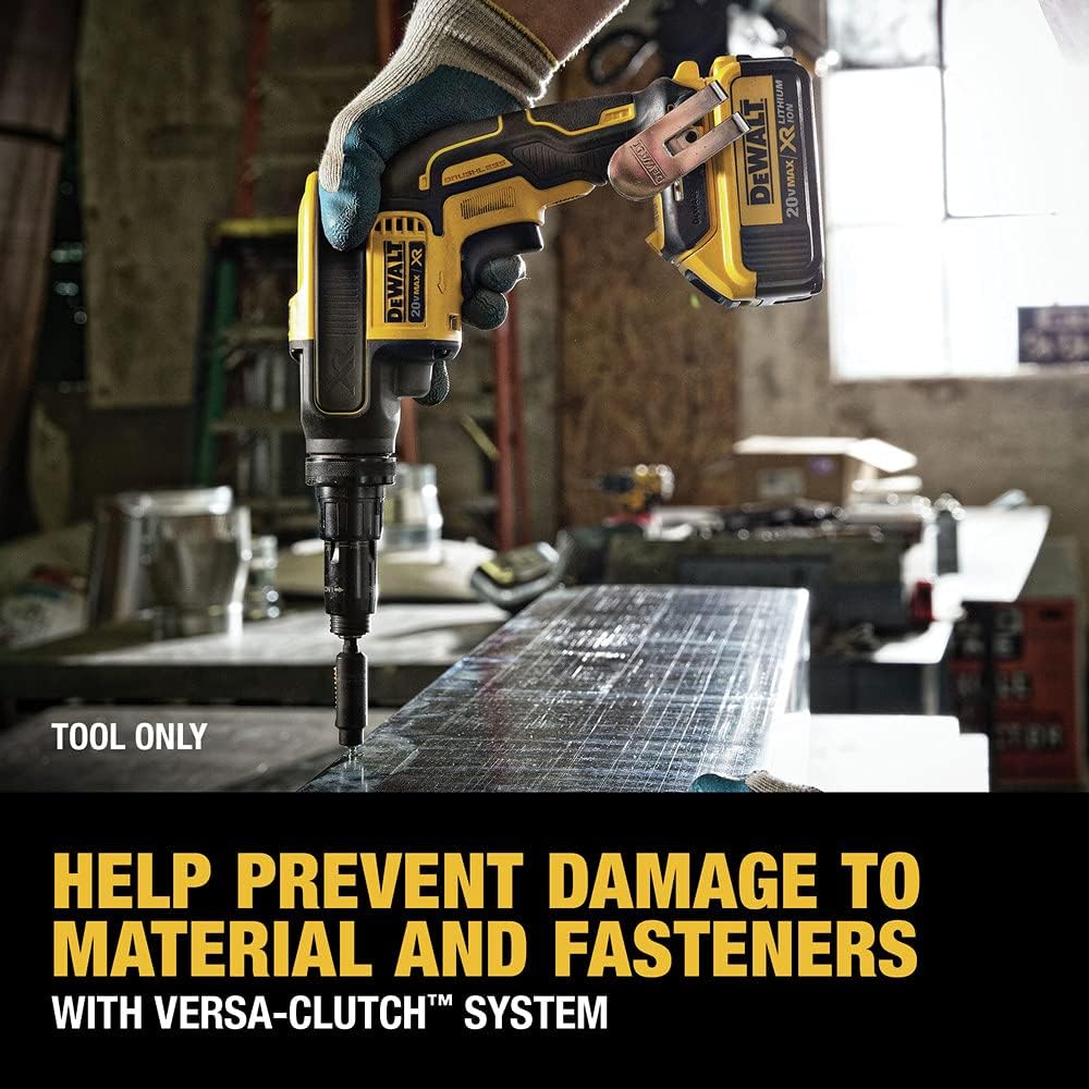 DEWALT 20V MAX XR Screw Gun, Versa-Clutch, Adjustable Torque, Tool Only (DCF622B)