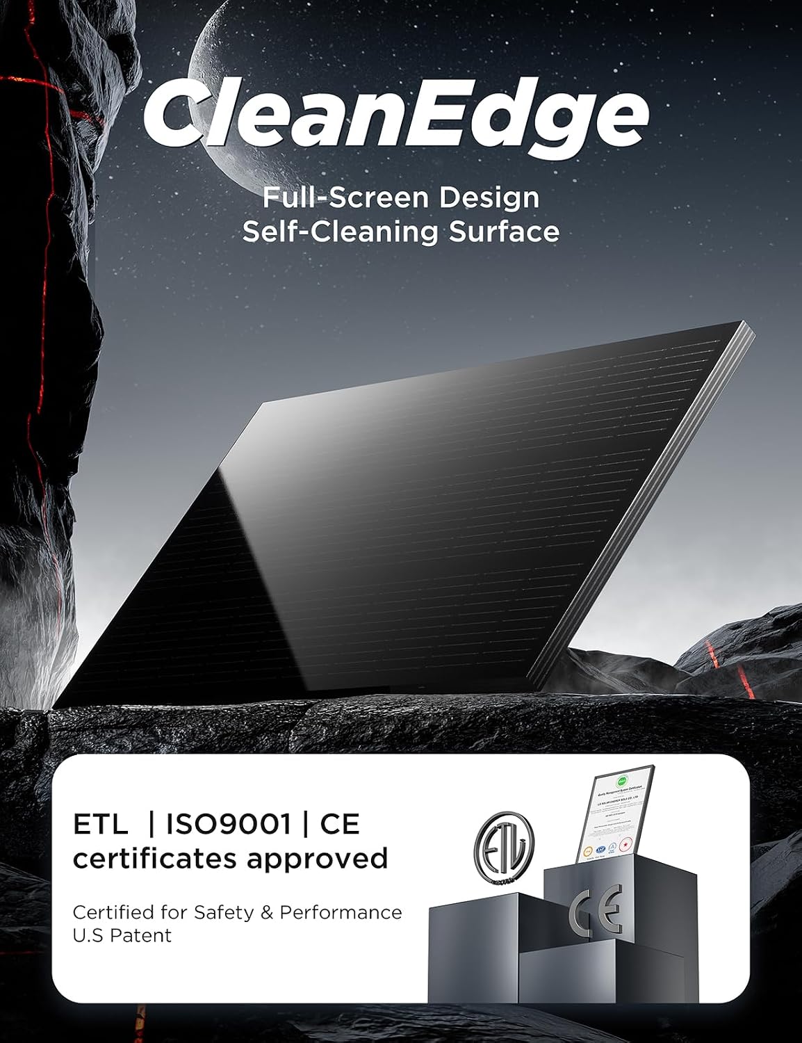 STAR 200 Watt Solar Panels, 12/24V Solar Panel with Frame-Less Design & Maintenance-Free, 25% High-Efficiency Monocrystalline, Reliable Power for RV, Marine, Roof, Home, and Off-Grid Applications