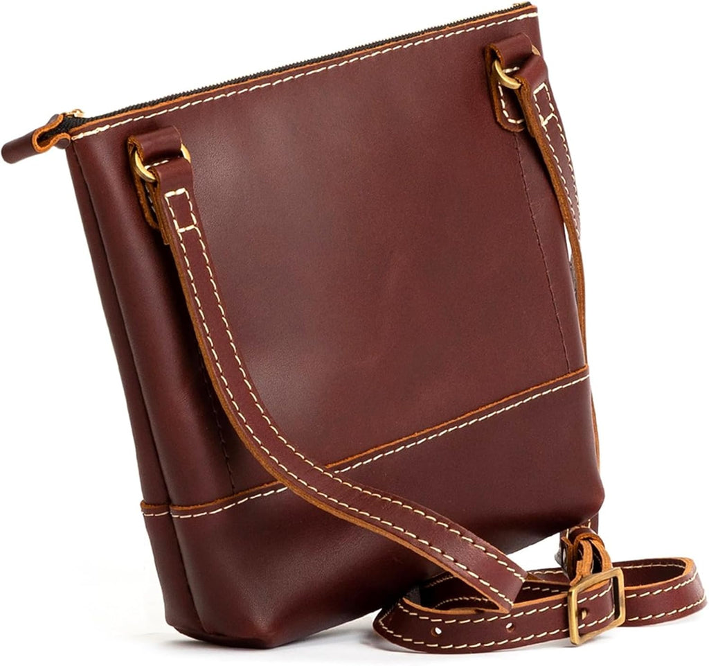Portland Leather Goods Festival Bag – Lightweight Leather Crossbody Purse – Handmade from the Finest Full-Grain Hides