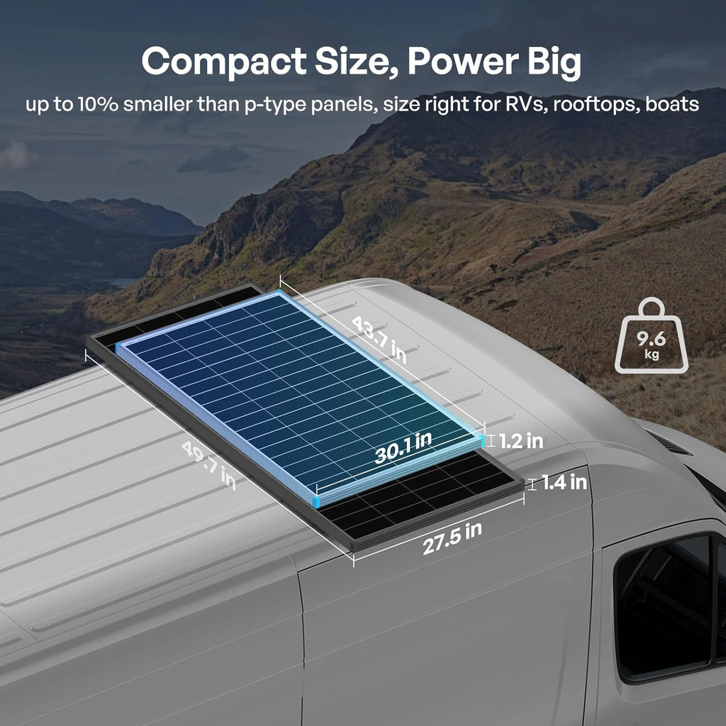 Renogy ShadowFlux Solar Panels, N-Type Anti-Shading Panels for 12V/24V Systems with 25% High-Efficiency PV Modules, 200W 4-Pack ShadowFlux N-Type Panels