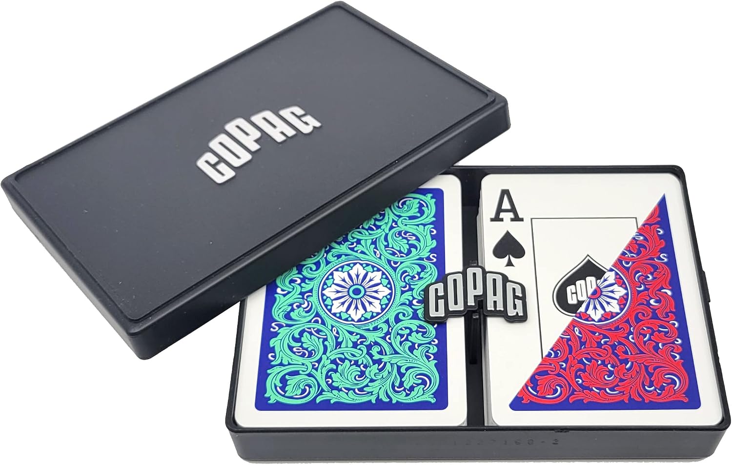 Copag 1546 Neoteric Design 100% Plastic Playing Cards, Poker Size (Standard) Green/Red (Jumbo Index, 6 Set)