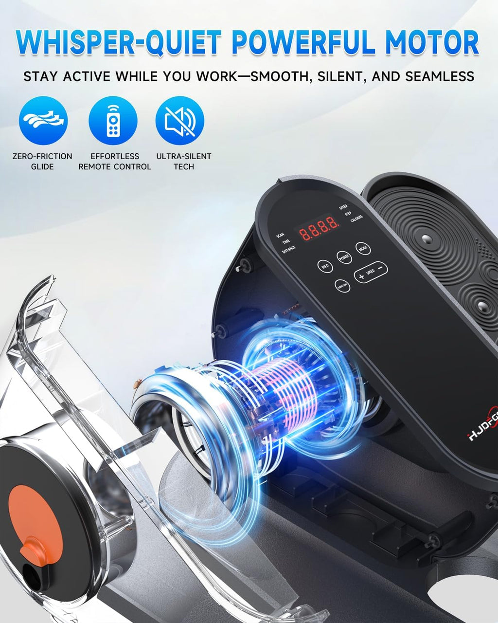 Under Desk Elliptical Machine, Electric Elliptical Leg Exerciser for Seniors with 10 Adjustable, Portable Quiet Elliptical Exercise Machine