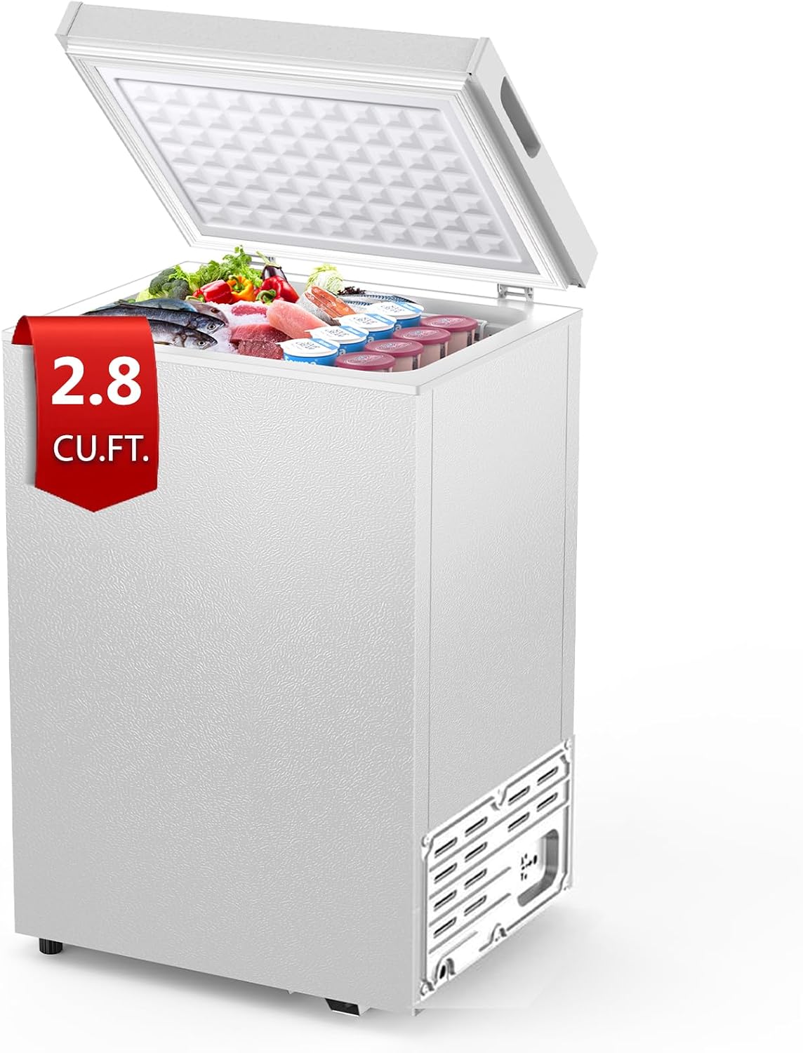 COWSAR Deep Freezer 3.5 Cu.Ft Chest Freezers with 2 Removable Baskets, Top Open Door Compact Congelador, Adjustable 7 Temperature Control for Kitchen, Office, Dorm Apartment, Garage, Commercial