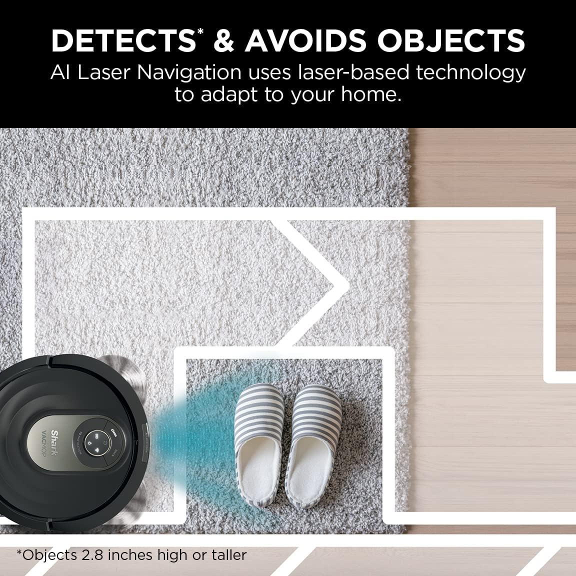 Shark AI Robot Vacuum & Mop, with Home Mapping, Perfect for Pets, Wifi, Works with Alexa, Black/Gold (AV2001WD)