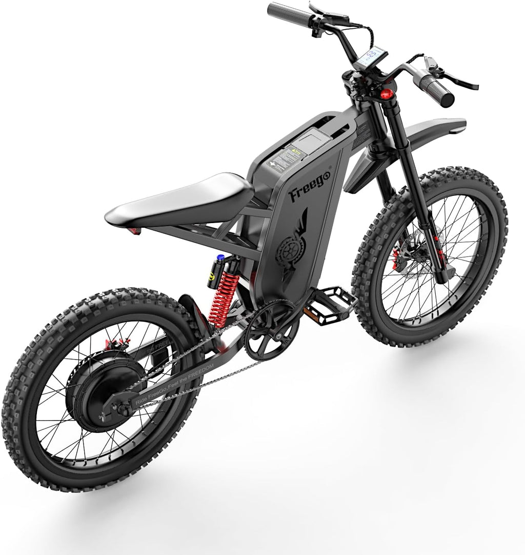 Freego X2Pro Electric Motorcycle for Adults Teens,Electric Dirt Bike Teens 6000W(Peak) Motor 1800Wh Battery,Max 50Mph Off Road Electric Bicycle,Full Suspension UL 2849 Certified