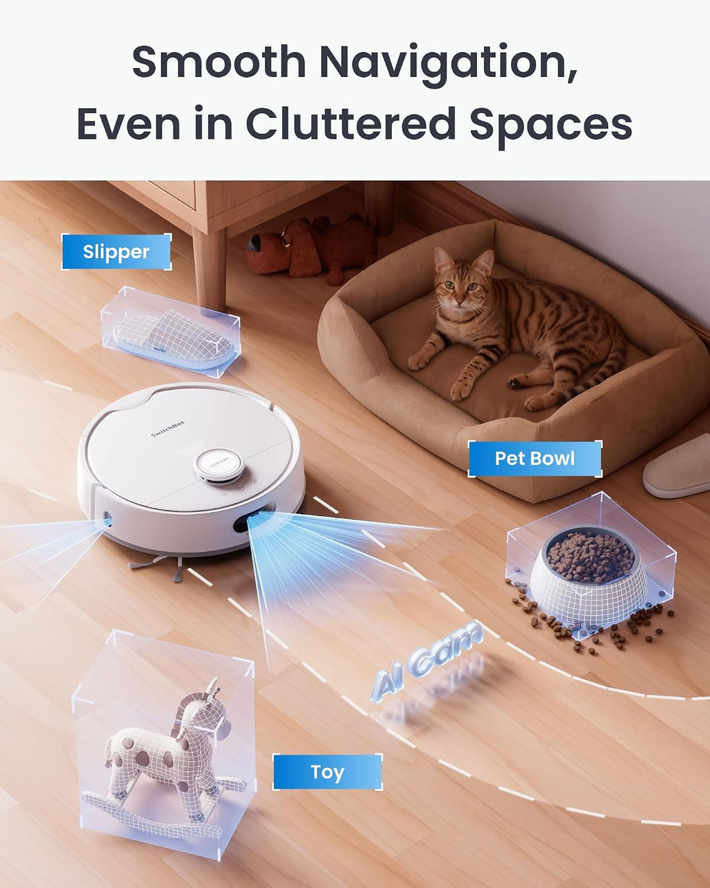SwitchBot S20 Robot Vacuum and Mop with Matter, 10000Pa Powerful Suction, Roller Mop, AI Navigation, Auto Mop Washing & Drying, 90 Days Hands-Free, Self-Emptying, Works with AppleHome Alexa GoogleHome