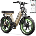 TST Electric Bike for Adults, 1500W Peak Motor 60 Miles Fat Tire Ebike with 48V 15Ah Removable Battery 20' Fat Tire Electric Bike, Full Suspension and 7-Speed