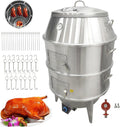 Commercial Roast Duck Oven, 2800PA LP Gas Duck Roaster, 31.5x31.5x55in Stainless Steel Grill with Reducing Valve, Hooks & Pins, for Beijing Duck, BBQ, Commercial Barbecue