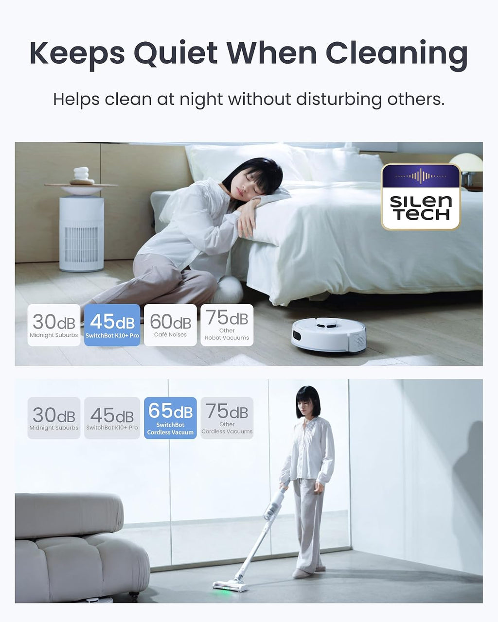 SwitchBot Robot Vacuum & Cordless Vacuum Cleaner K10+ Pro Combo, Self Emptying Up to 70 Days,Compact,Lightweight,Quiet,Support Matter,Work with Alexa,Google Home,Apple Home, for Carpet,Crevices,Stairs
