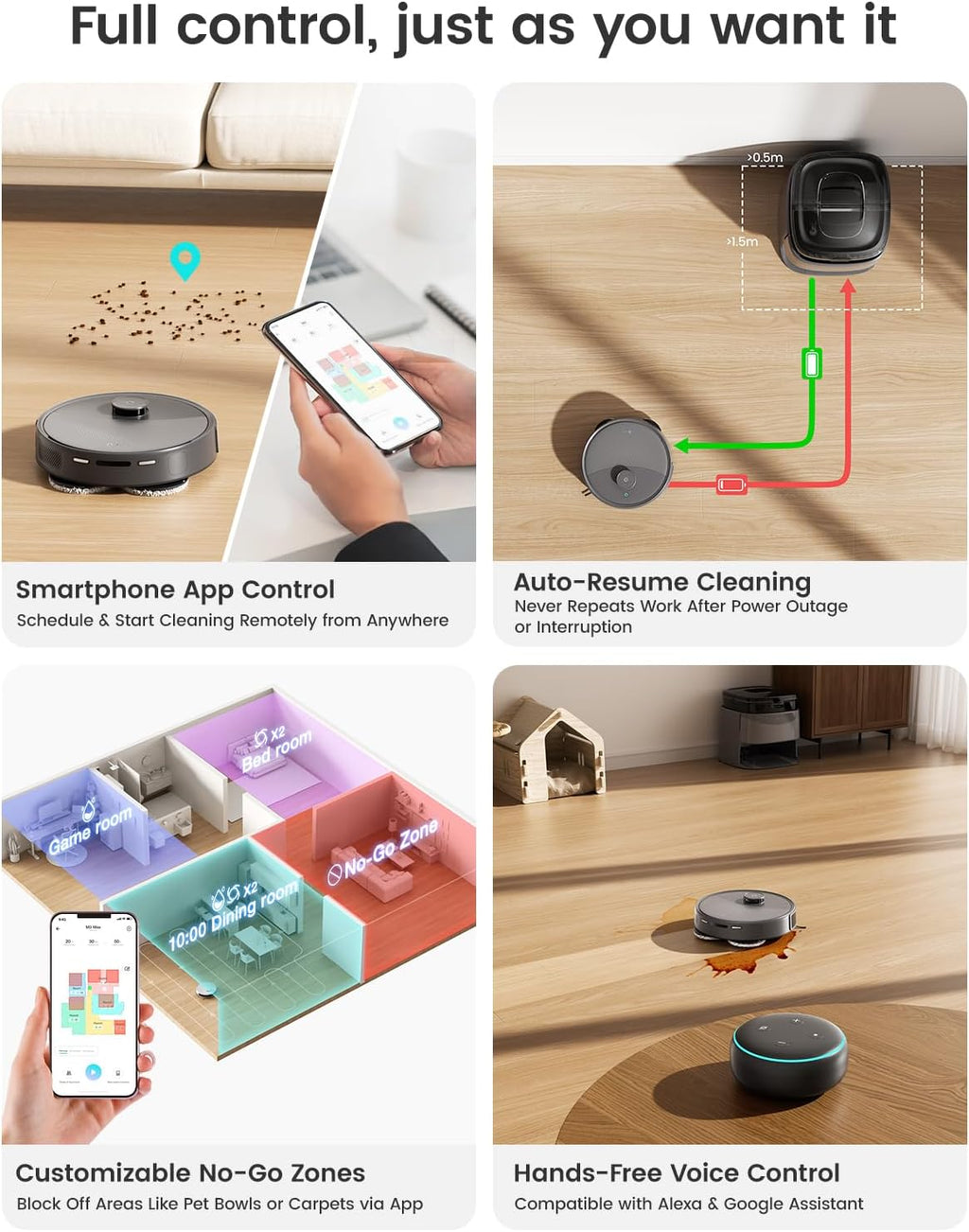 Lefant LiDAR Robot Vacuum and Mop, 20000Pa Suction, 90-Day Self-Emptying, Obstacle Avoidance, Auto Mop Washing&Drying, All-in-One for Pet Hair Carpet, 5G WiFi Alexa/APP/iWatch Control, M3 Max