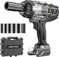 Cerycose Cordless Impact Wrench 1/2 inch Compatible with DeWalt 20V Battery: 1700FT-LBS High Torque Impact Wrench with 6 Sockets & Case - Brushless Electric Impact Gun LED Work Light, Bare Tool