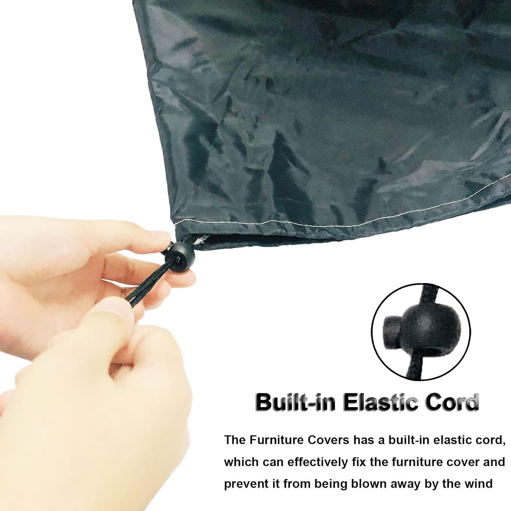 Large Garden Furniture Covers Waterproof 138x102x35in Patio Furniture Cover Rectangle 420D Oxford Fabric Anti-UV Square Heavy Duty Dust Proof Garden Table Cover for Outdoor Table Chairs and Sofa
