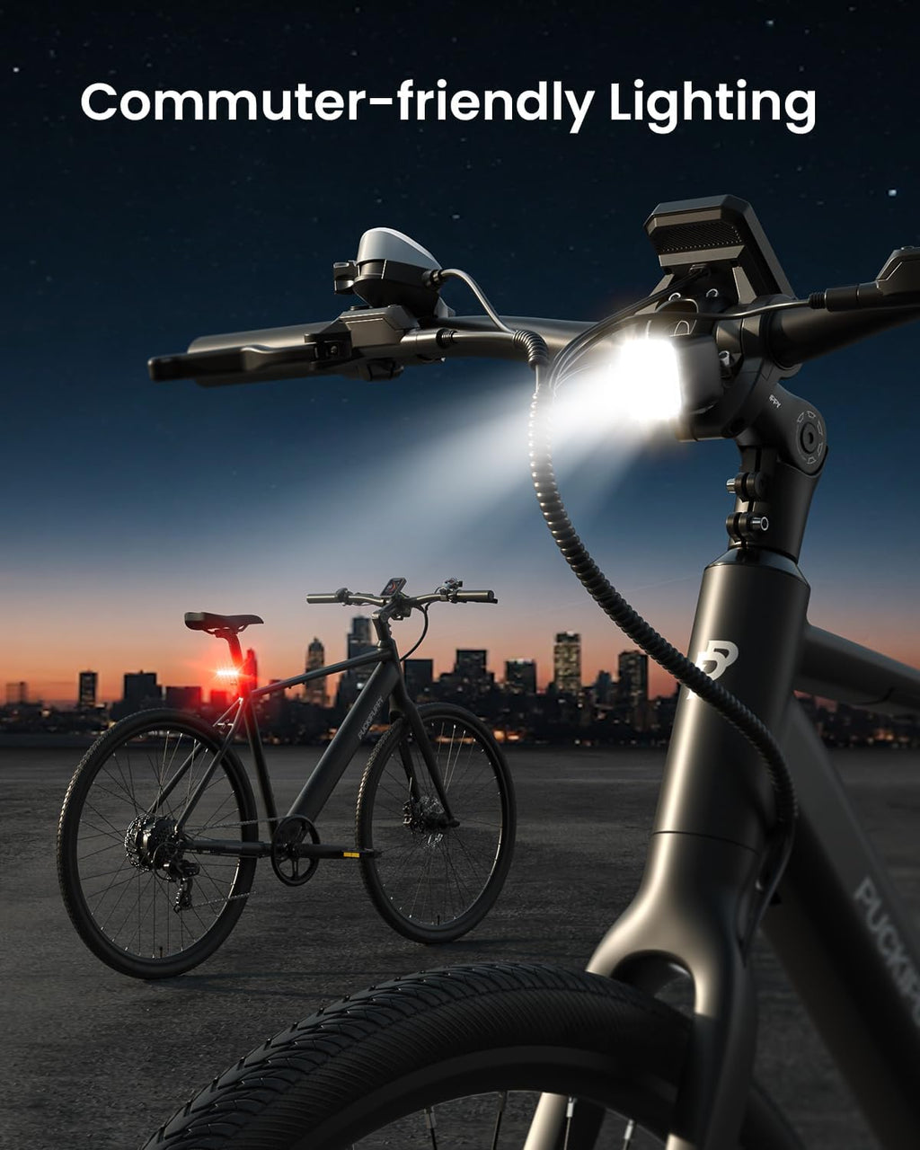 PUCKIPUPPY Electric Bike for Adults, 42lb Air-Light Aluminum Ebike with Torque Sensor, 28' Electric Bicycle with 360Wh Energy Battery, 600W 25MPH Peak E Bike, 7 Speed, 45Nm, Leather seat