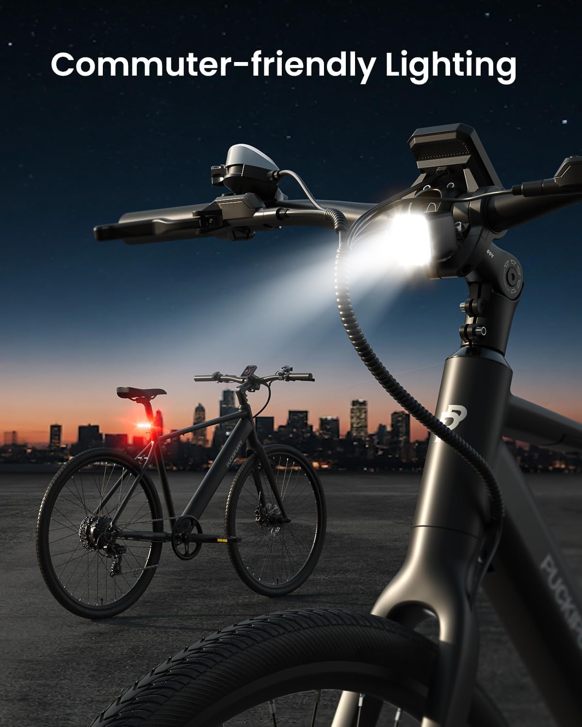 PUCKIPUPPY Electric Bike for Adults, 42lb Air-Light Aluminum Ebike with Torque Sensor, 28' Electric Bicycle with 360Wh Energy Battery, 600W 25MPH Peak E Bike, 7 Speed, 45Nm, Leather seat