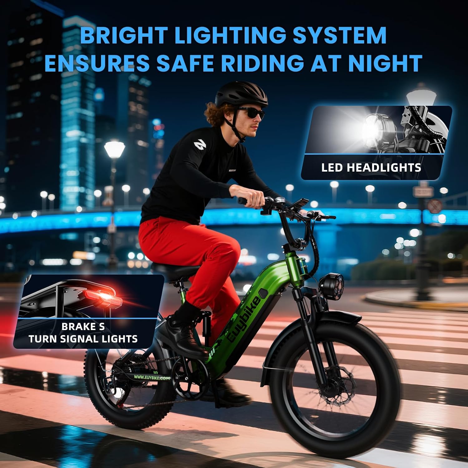 Electric Bike for Adults, 48V 20Ah Battery,1500W Peak Motor Step Thru Ebike 80+ Miles Max Range, 20x4.0 Fat Tires, Electric Mountain Bike for All Terrain, Ideal for Commute, Off-Road