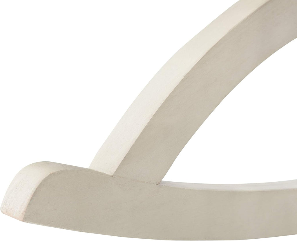 SAFAVIEH Outdoor - Sonora Rocking Chair - White Washed - Solid Wood - Transitional British Slatted Design - Ideal for Patio, Deck, Porch, Backyard, 17.7' Seat Height (PAT7016C)