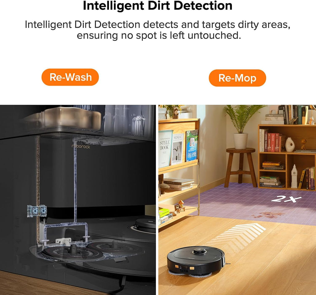 roborock Qrevo Pro Robot Vacuum and Mop with FlexiArm Design Edge Mopping, Dynamic Hot Water Mop Washing and Auto Mop Drying, 7,000 Pa Suction (Renewed)