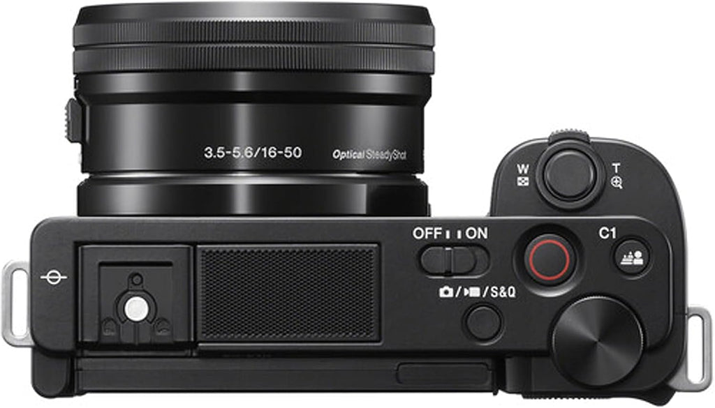 Sony ZV-E10 + 16-50mm Lens, LED Light, Microphone, 128GB Extrem Speed, U-Grip, Filters, Tripod, Case, Software, & More – Pro Video Bundle (38pc)
