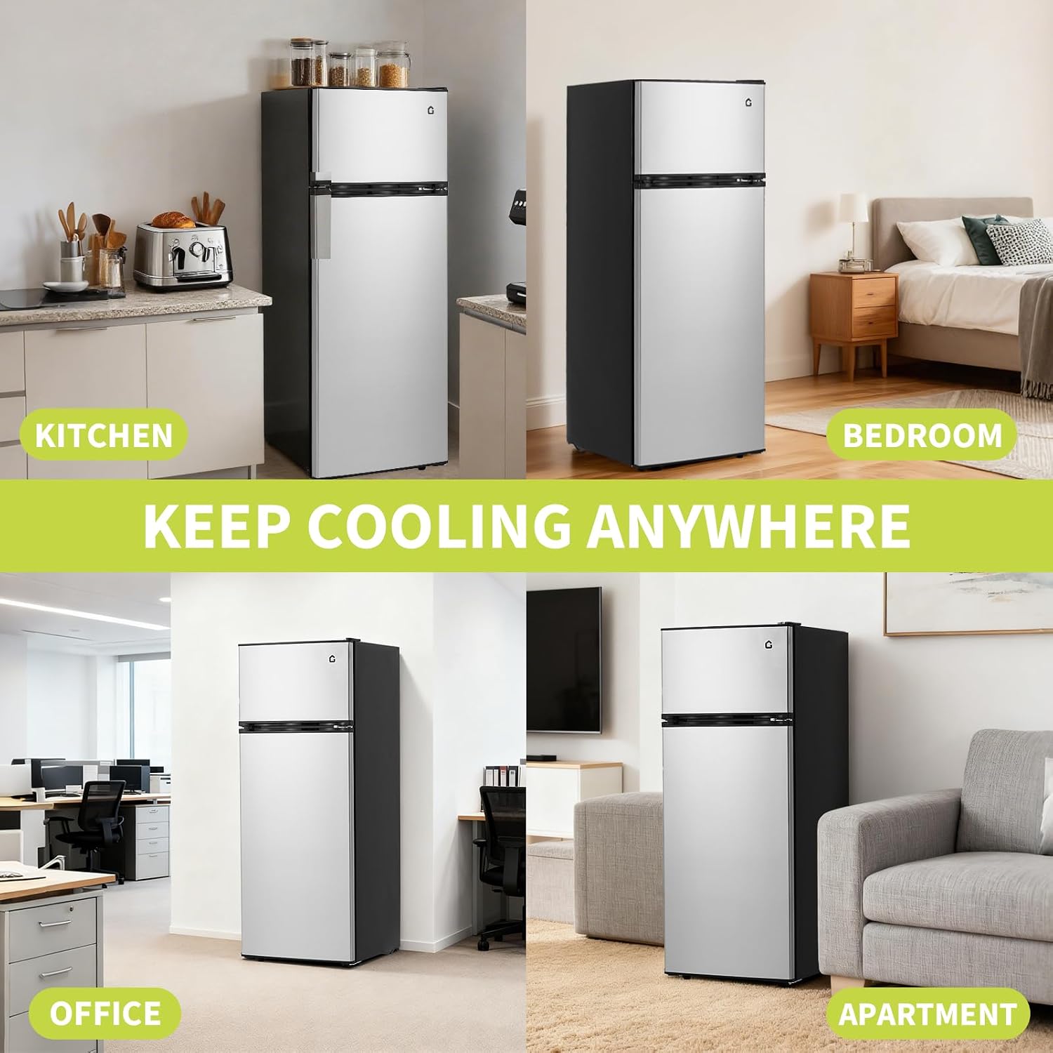 Garvee 3.2 Cu. Ft. Compact Refrigerator | Single Door Mini Fridge with Energy-Efficient & Quiet Operation | for Dorm, Office, Bedroom, Kitchen, Bar Use with Adjustable Shelves