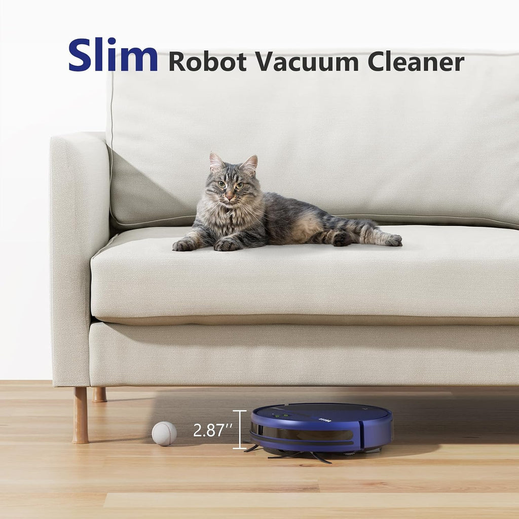 Robot Vacuum Cleaner, Smart Robotic Vacuum Wi-Fi Connected, App Control, Compatible with Alexa and Google Assistant, Automatic Self-Charging Robot Vacuum Perfect for Pet Hair, Carpets and Hard Floors
