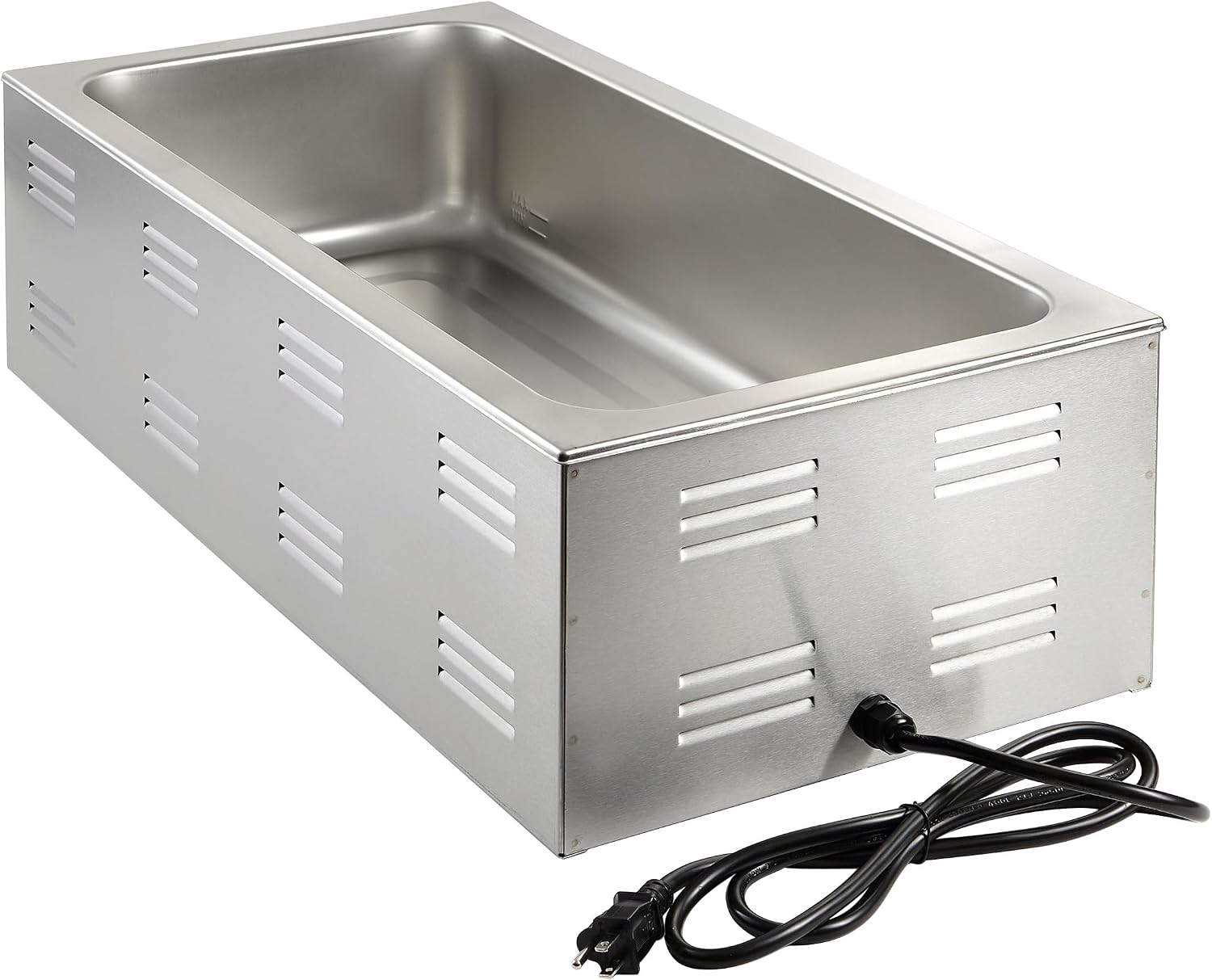 Kratos Commercial Electric Countertop Food Warmer |Large 4/3 Size Portable Steam Table Food Warmer for Catered Events |Stainless Steel | 120V, 1500 Watts (28W-532)