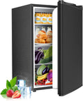 Electactic Compact Refrigerator 4.4 Cu.ft Mini Fridge, Single Door Refrigerator with Adjustable Temperature Settings, Low noise, for Bedroom, Office, Dorm Black