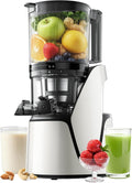 EanOruus Juicer Machines, 3-in-1 Cold Press Juicer with 6.5' Extra Large Chute, 100oz Large Capacity, AC Motor, Makes Juice, Nut Milk & Sorbet, Bright White
