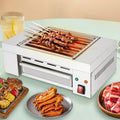 Electric Indoor Outdoor Grill 1500W Countertop BBQ Grill Removable Smokeless Grill Barbecue Oven Grill, Stainless Steel Drip Tray, Temperature Adjustment for Party Cooking Home Commercial