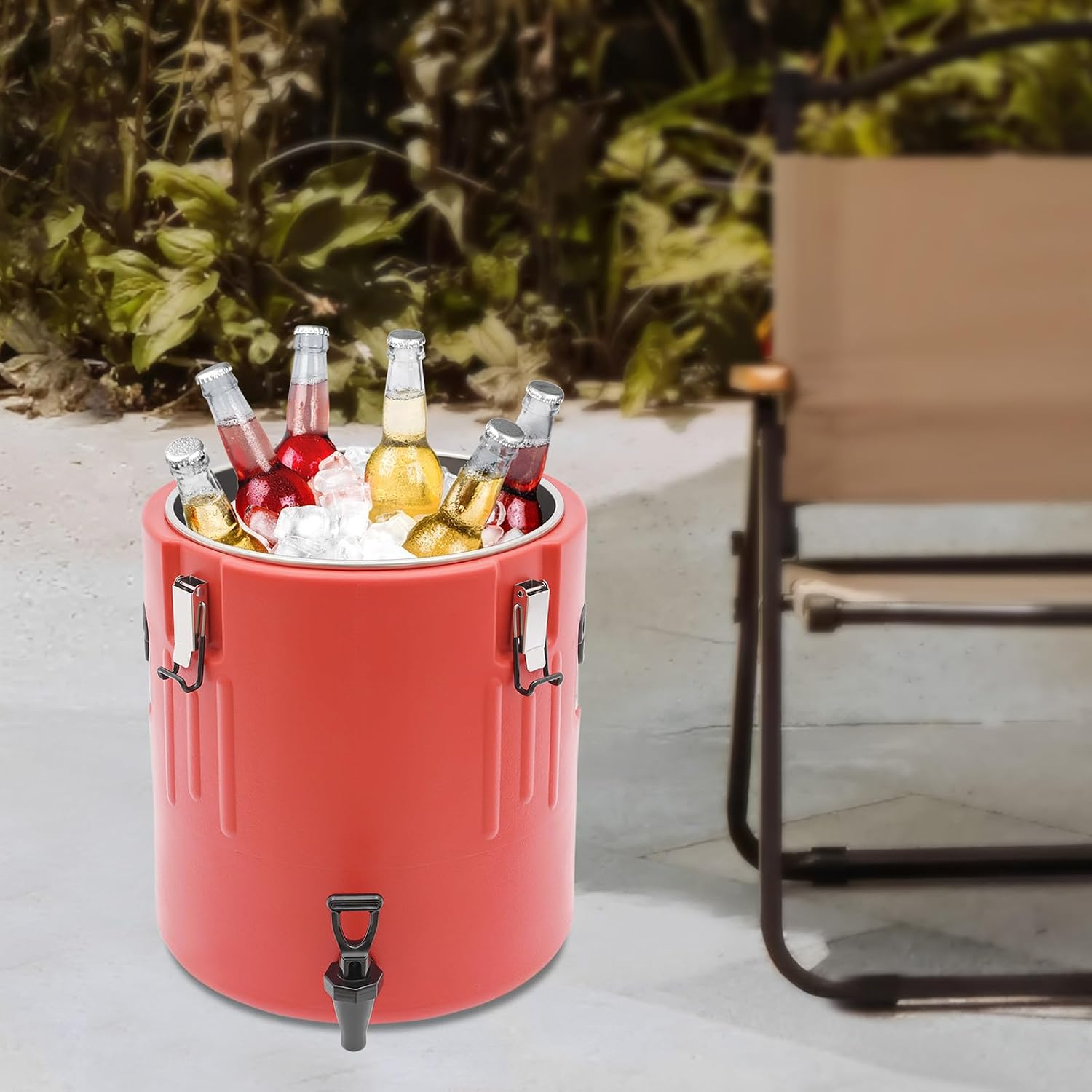 Insulated Beverage Containers Portable Cold Hot Drink Container Electric Stainless Steel Soup Warmer Pot, 40L Large Capacity Water Cooler Jug Commercial Food Warmer (40L)